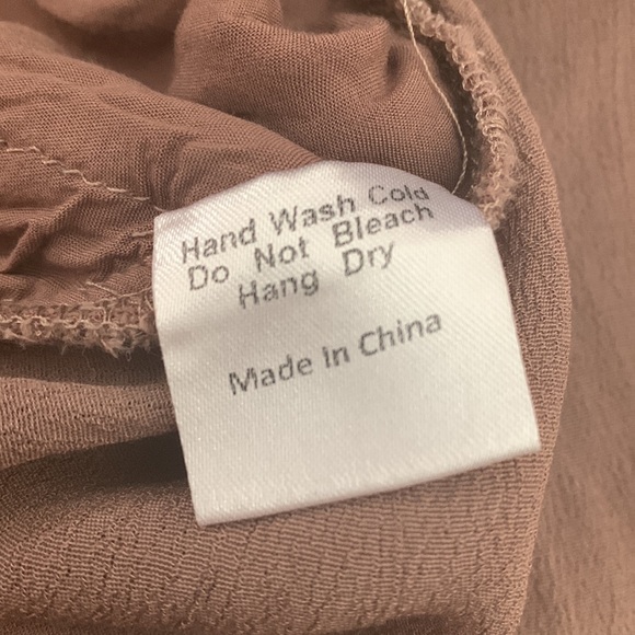 MOD REF | Light Brown Drawstring Waist Button Front Cotton Linen Wide Leg Pants - Picture 10 of 13